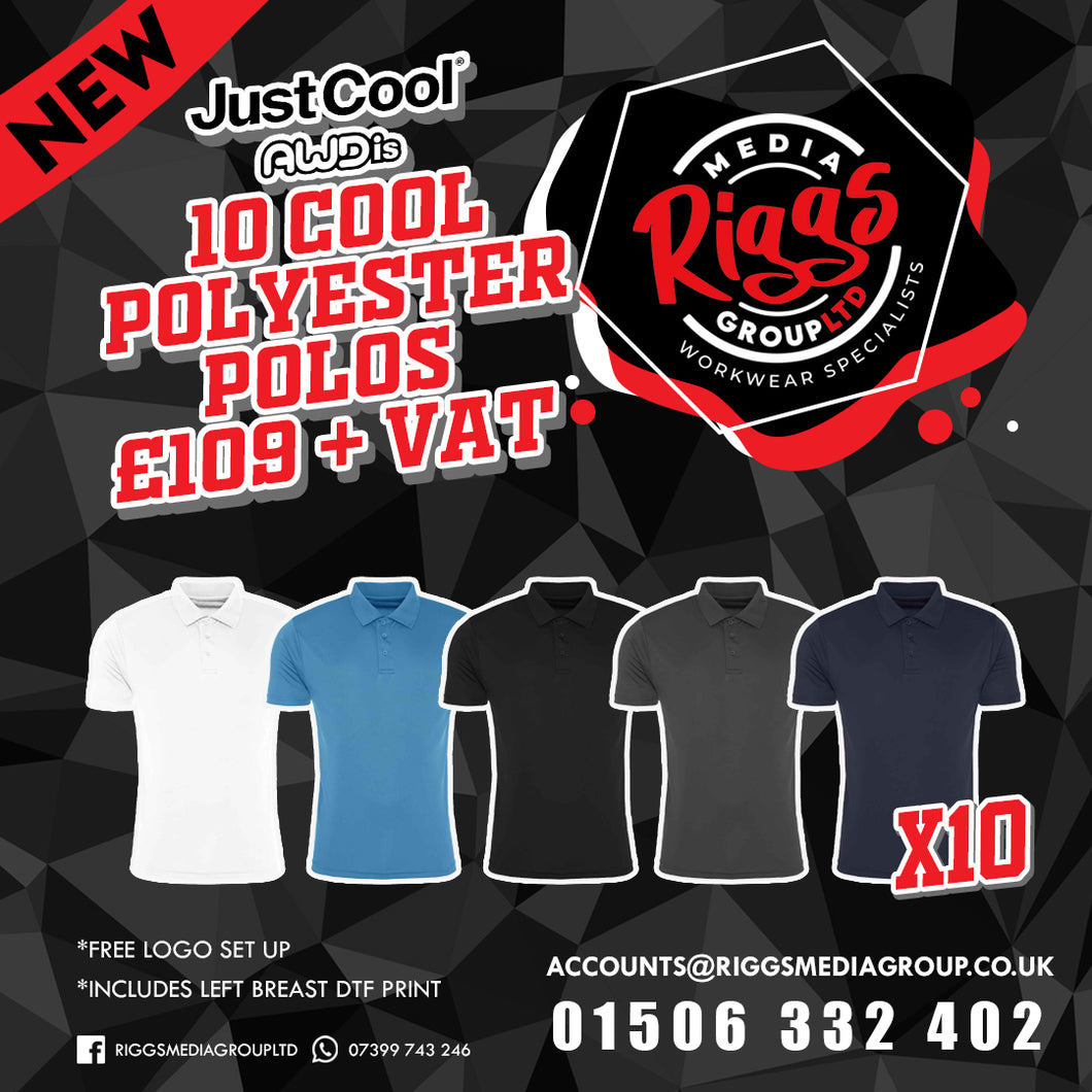 10 Cool Polyester Polos £109 + vat